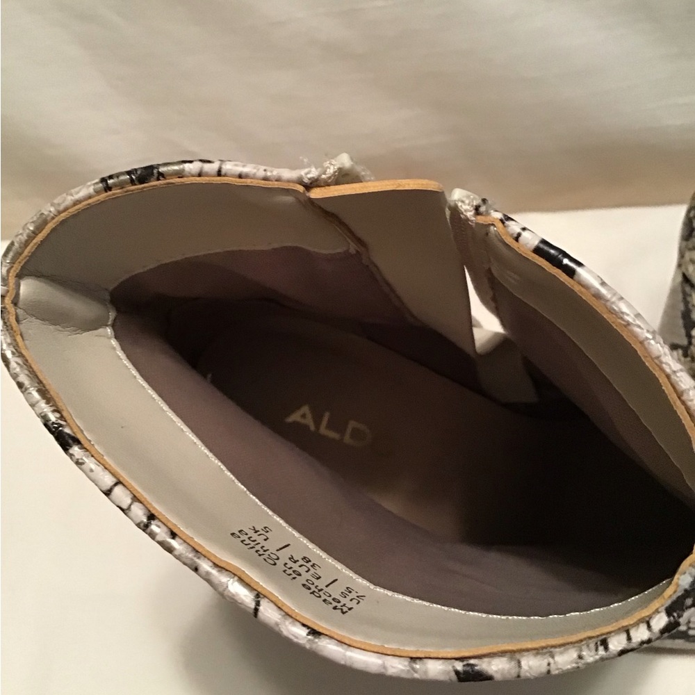 Aldo Snake Print And Metallic Gold Pointed Toe Hi… - image 6